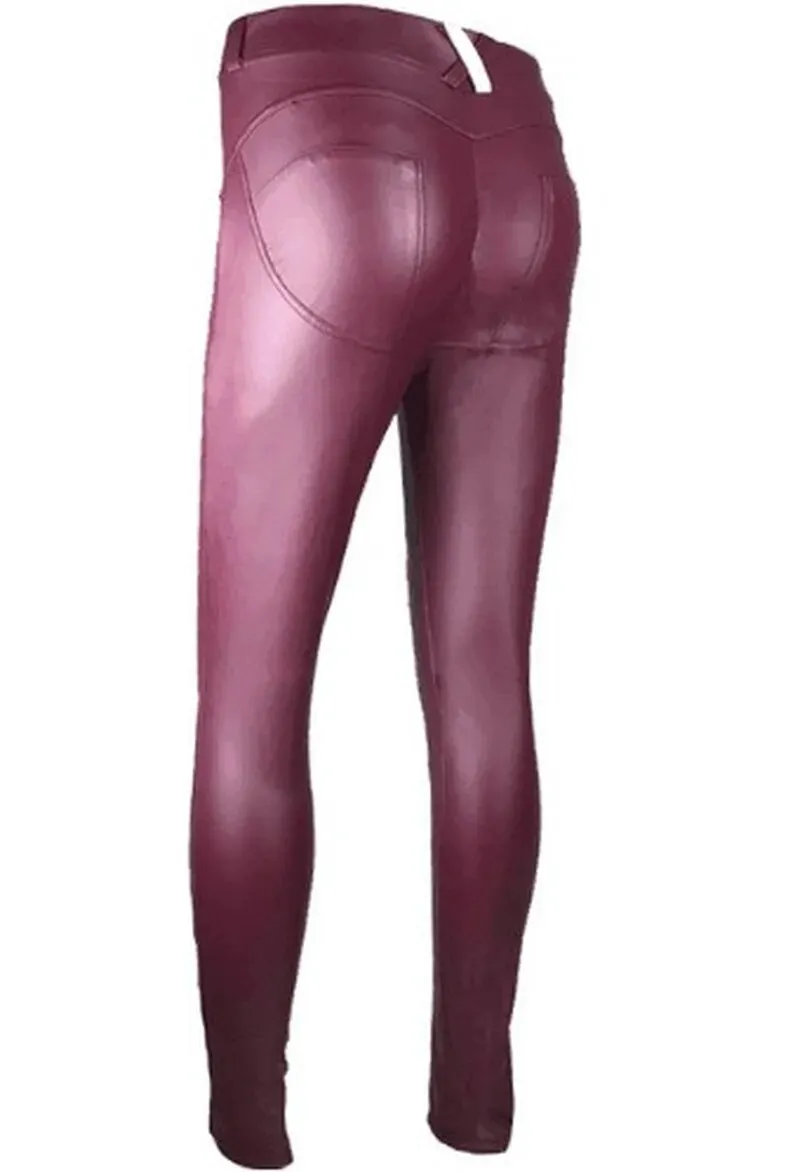 New Winter Legging Faux Pu Leather Thick Push Up High Waist Pants