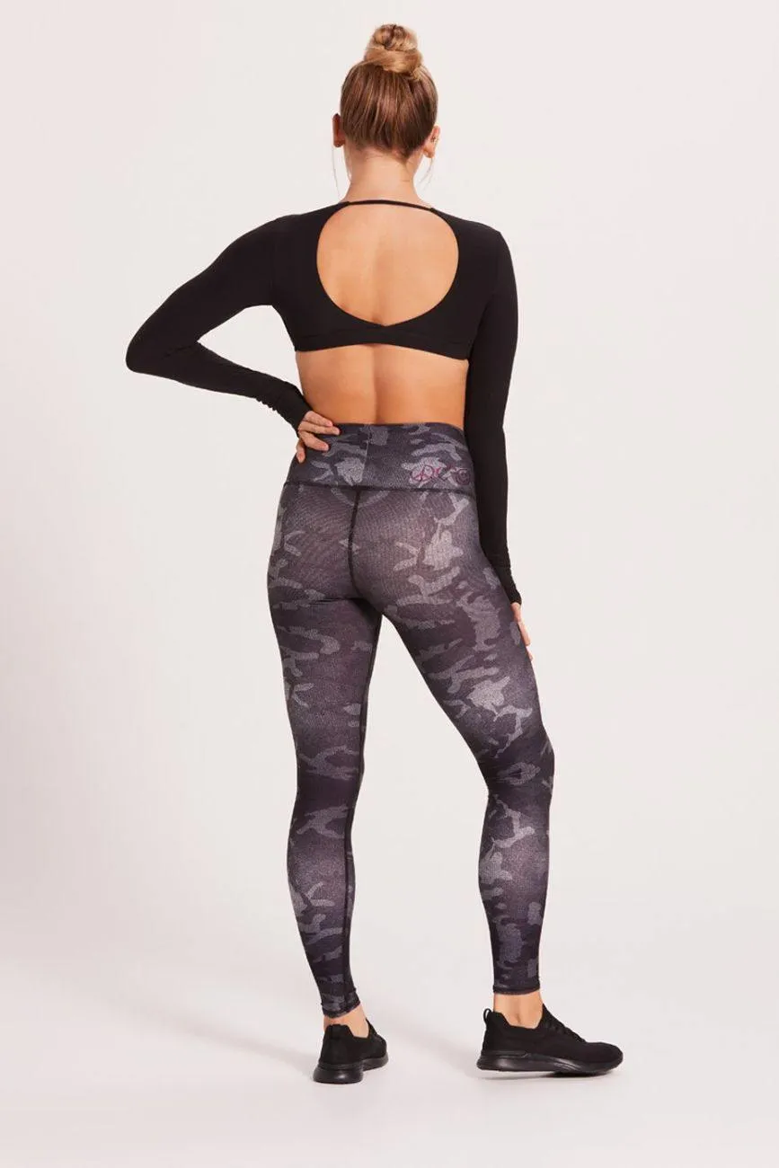 Niyama Sol Midnight Camo Barefoot Legging - Black