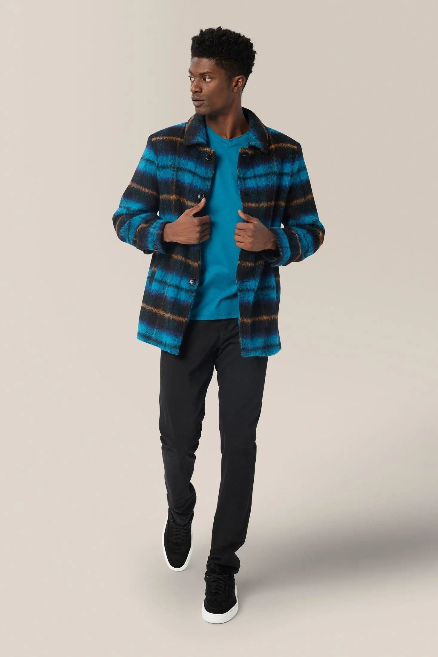 Plaid Wool Coat | Recycled Polyester