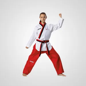 POOMSAE DOBOK FOR (GIRLS) POOM NECK RED & BLACK