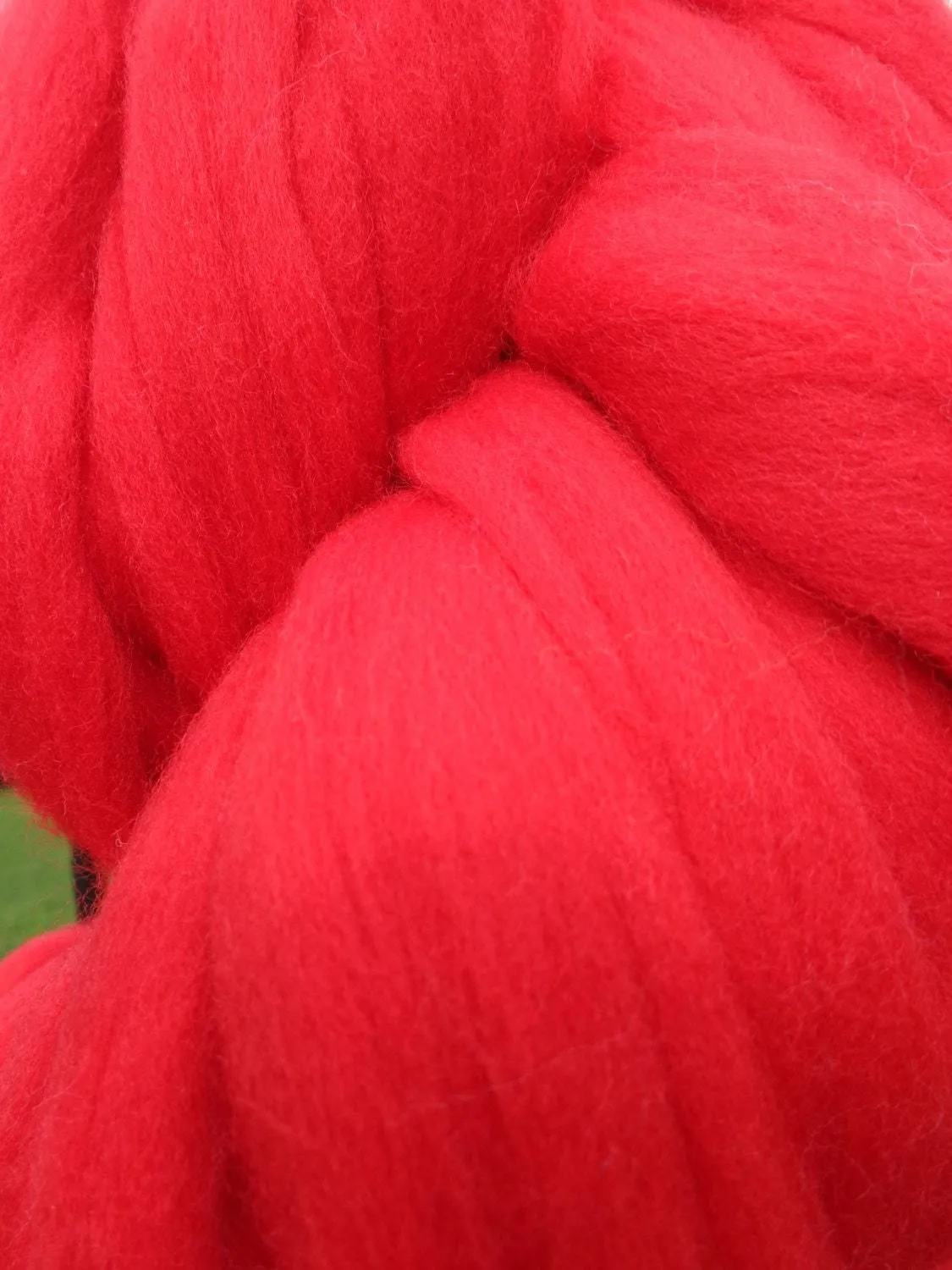 Red Merino Wool Top Roving