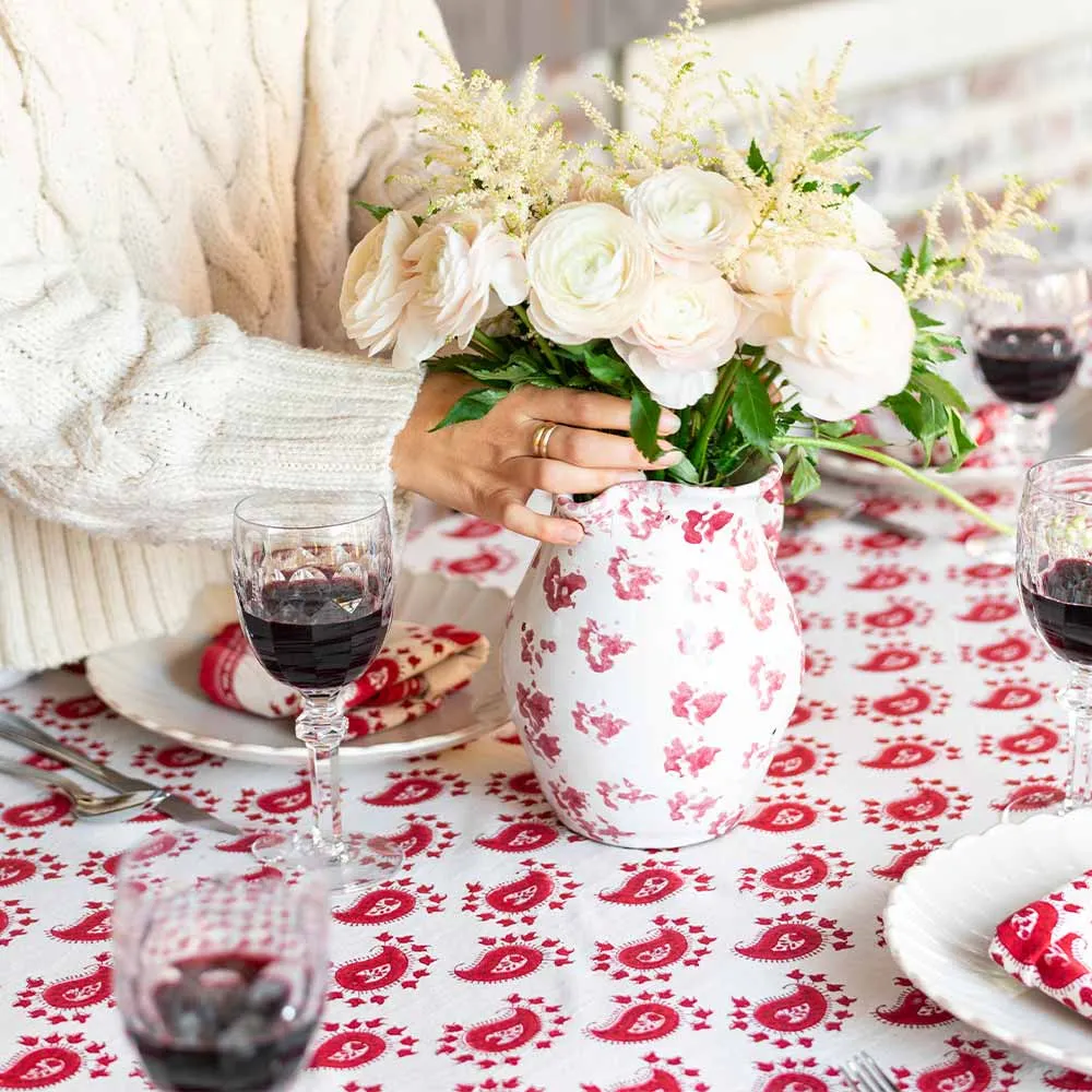 Red Paisley Tablecloth