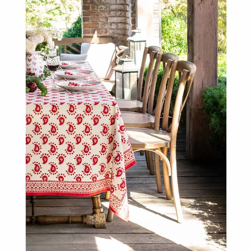 Red Paisley Tablecloth