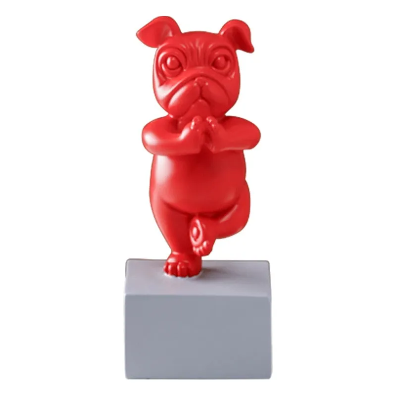 Resin French Bulldog Yoga Sculpture For Children Room Decor