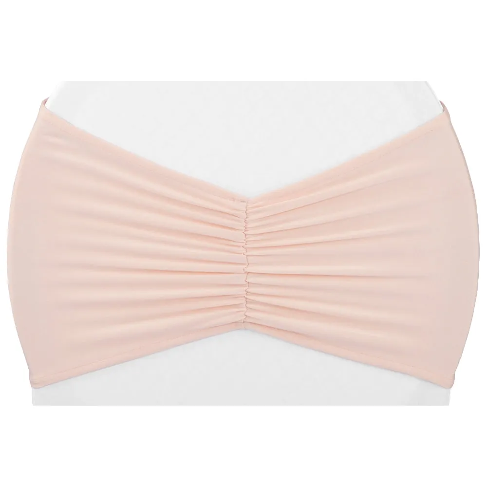 Ruffled Spandex Chair Band - Blush/Rose Gold