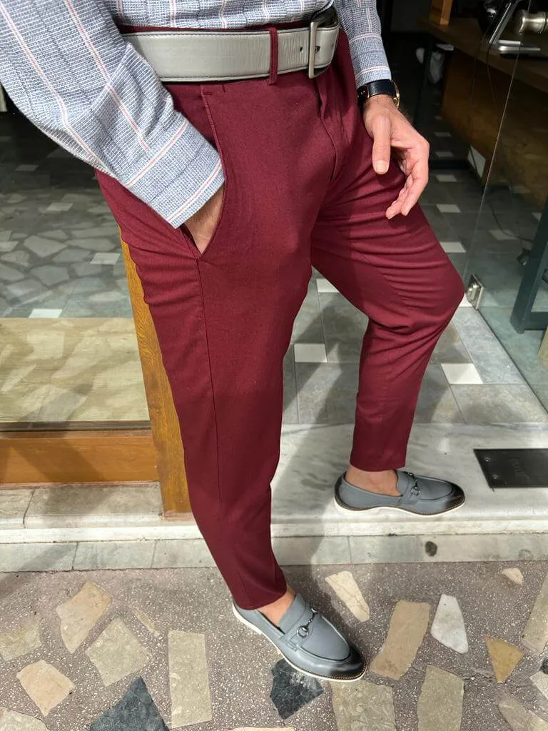 Slim Fit Red Pants