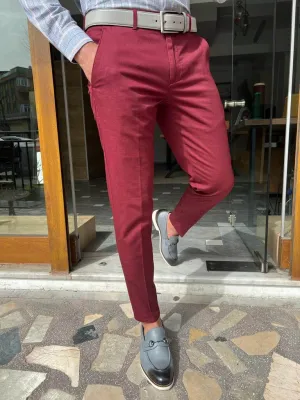 Slim Fit Red Pants