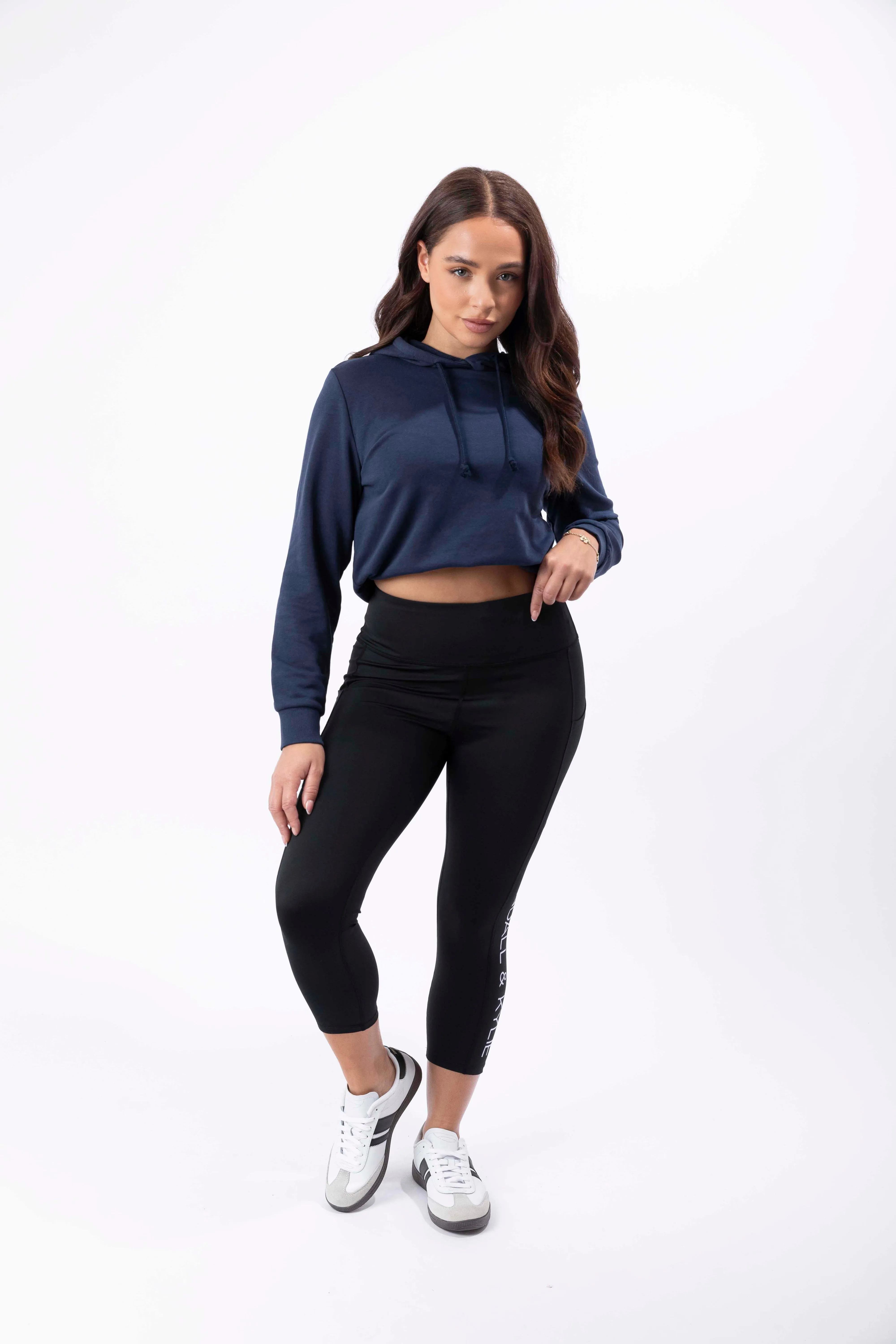 Slogan Side Pocket Spandex Gym Leggings