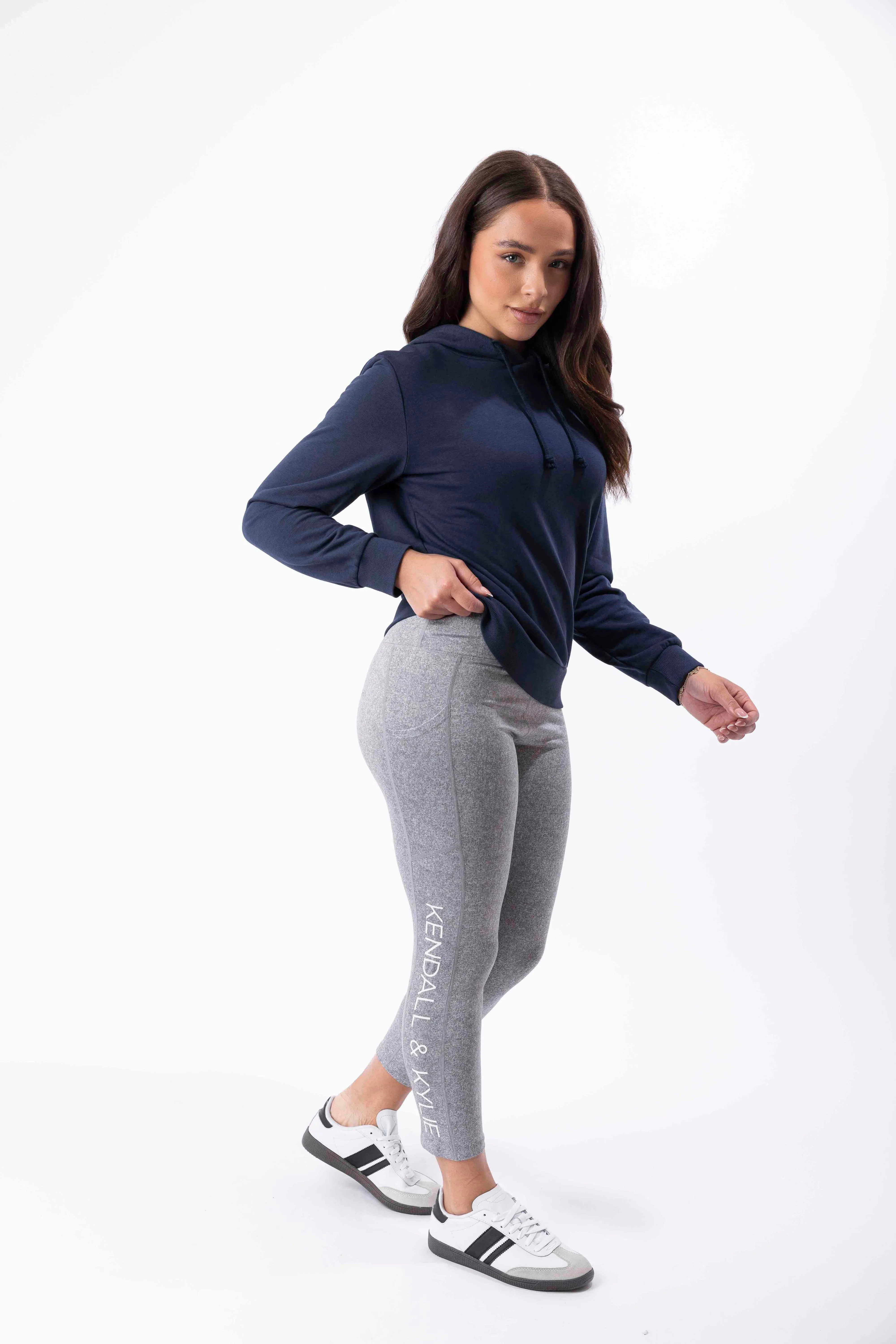 Slogan Side Pocket Spandex Gym Leggings