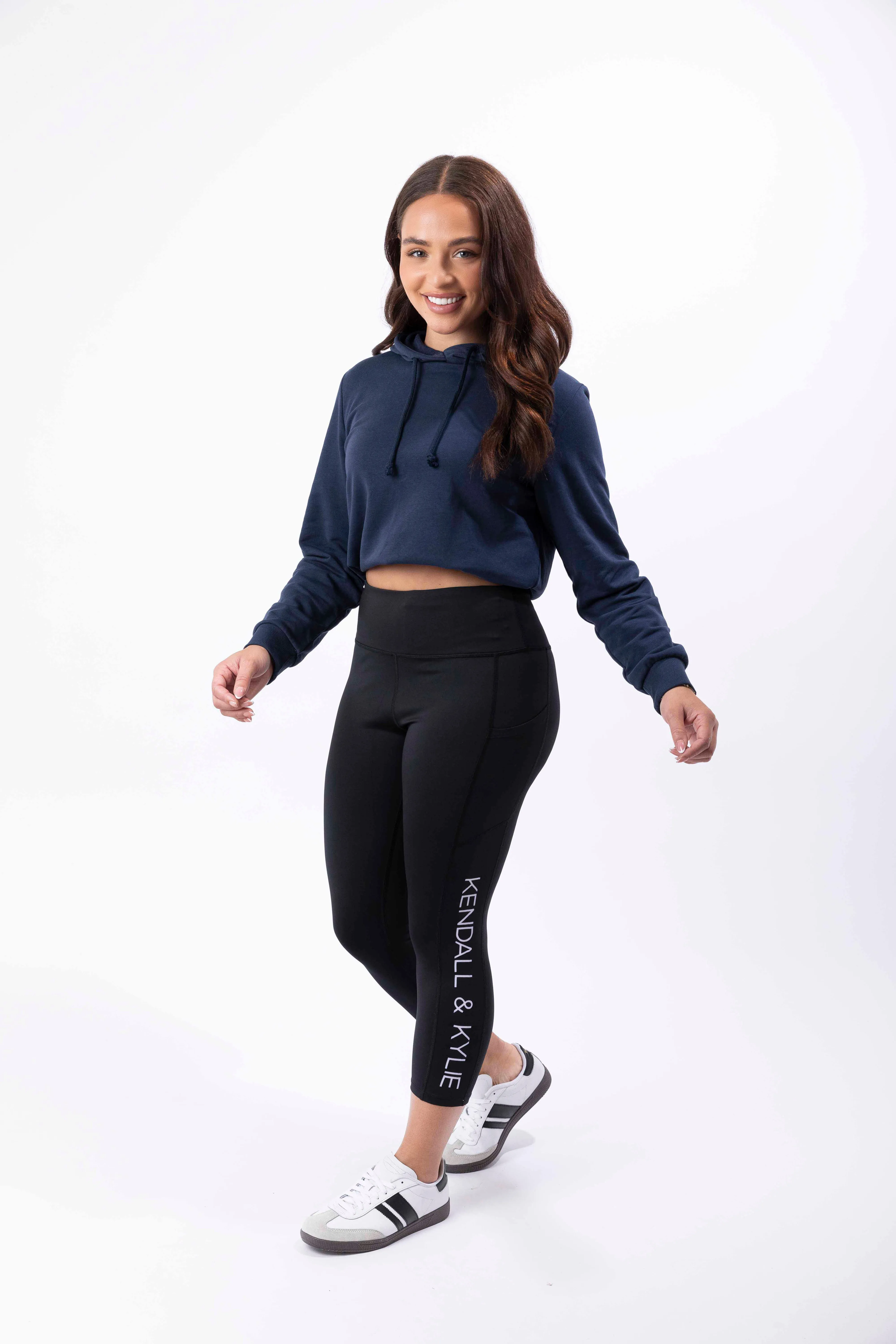 Slogan Side Pocket Spandex Gym Leggings