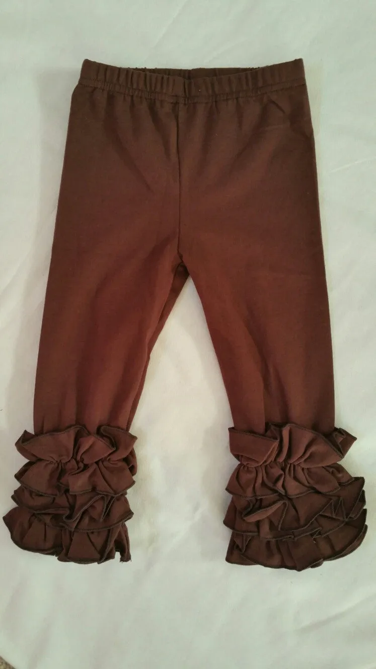 Solid Color Ruffled Pants