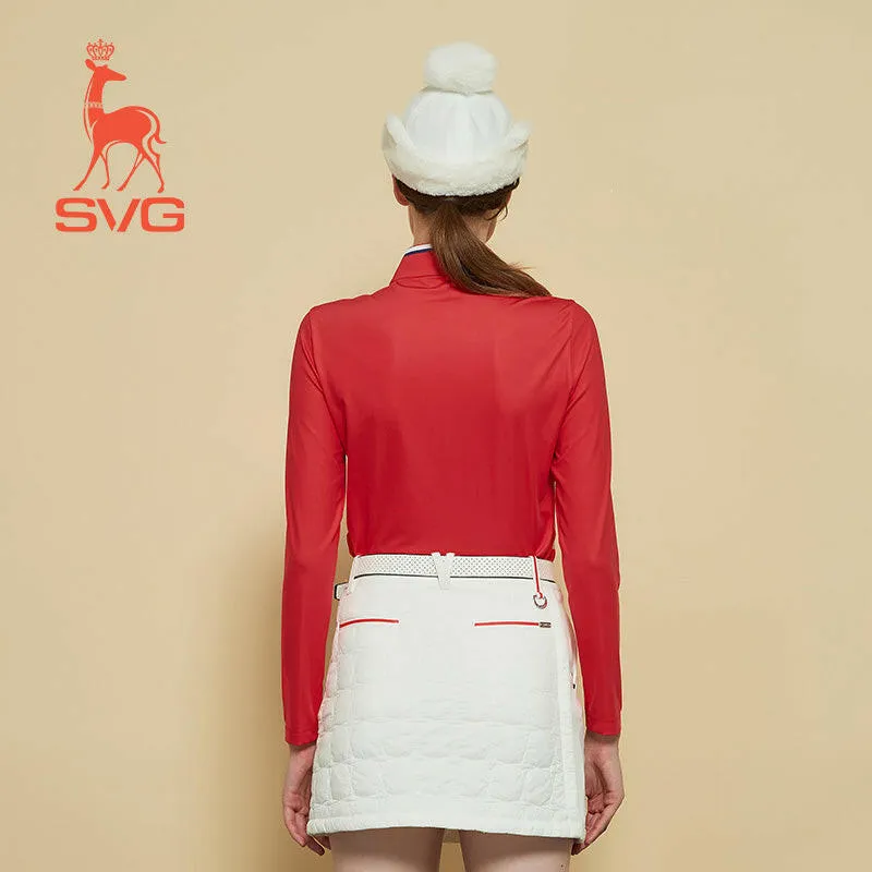 SVG Women High Collar Zipper Shirt