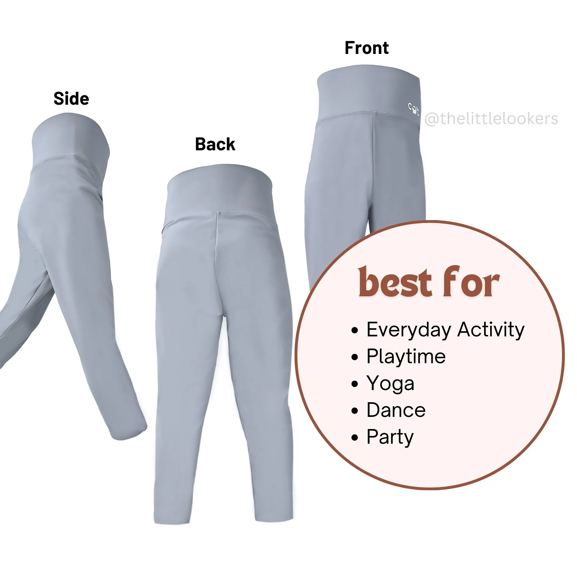 THE LITTLE LOOKERS Kids Gym Pants I Boys/Girls Snug Fit Leggings - Super Soft, Stretchable Tights for Gym, Yoga, Indoor & Outdoor Sports wear