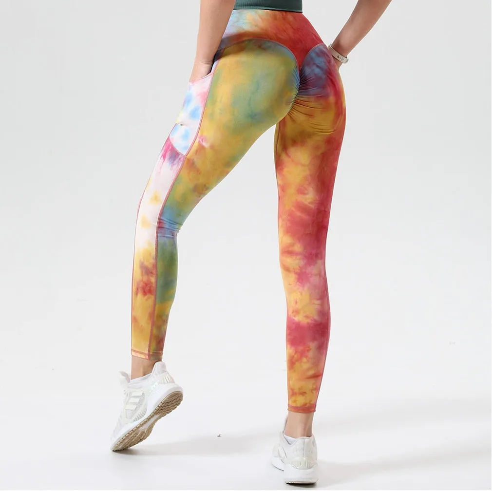 Tie Dye Fitness Legging Woman Push Up Workout Sport Leggings Scrunch Butt Outfit Gym Seamless Legging Pants