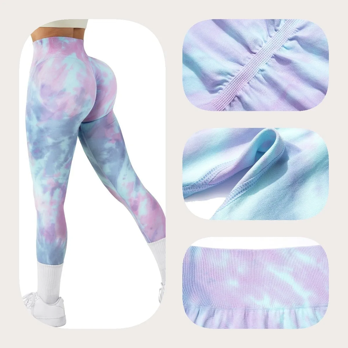 Tie Dye Fitness Legging Woman Push Up Workout Sport Leggings Scrunch Butt Outfit Gym Seamless Legging Pants