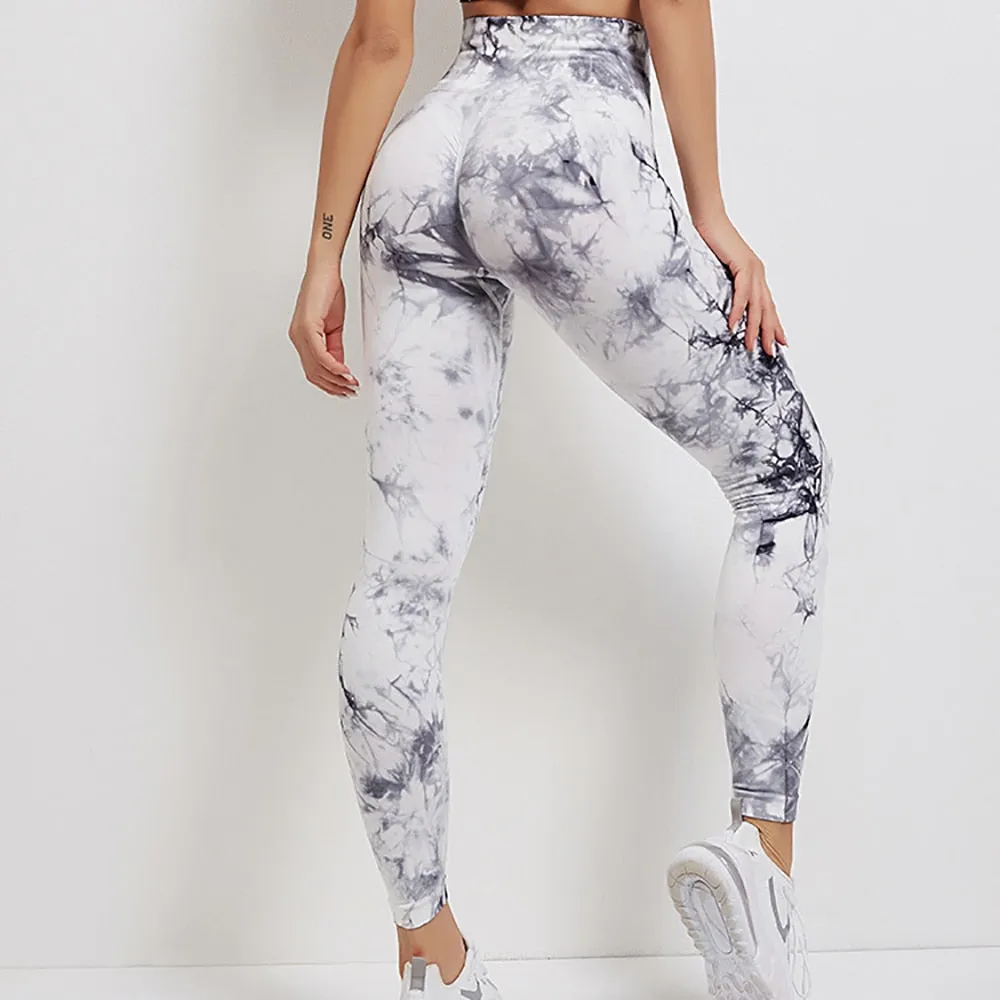 Tie Dye Fitness Legging Woman Push Up Workout Sport Leggings Scrunch Butt Outfit Gym Seamless Legging Pants