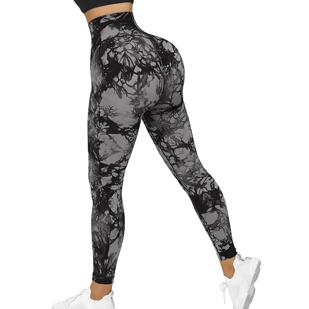 Tie Dye Fitness Legging Woman Push Up Workout Sport Leggings Scrunch Butt Outfit Gym Seamless Legging Pants