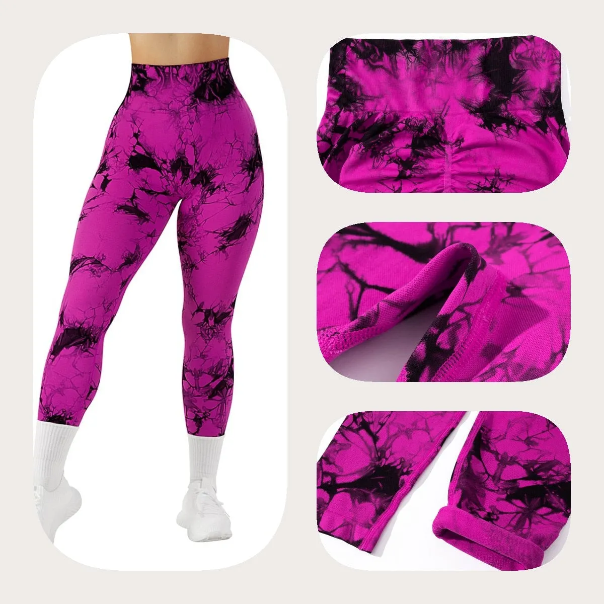 Tie Dye Fitness Legging Woman Push Up Workout Sport Leggings Scrunch Butt Outfit Gym Seamless Legging Pants