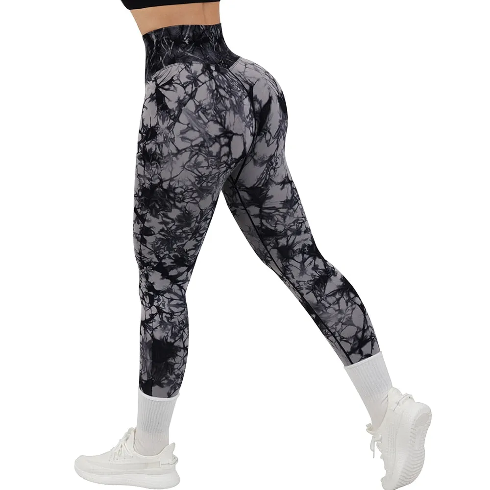 Tie Dye Fitness Legging Woman Push Up Workout Sport Leggings Scrunch Butt Outfit Gym Seamless Legging Pants