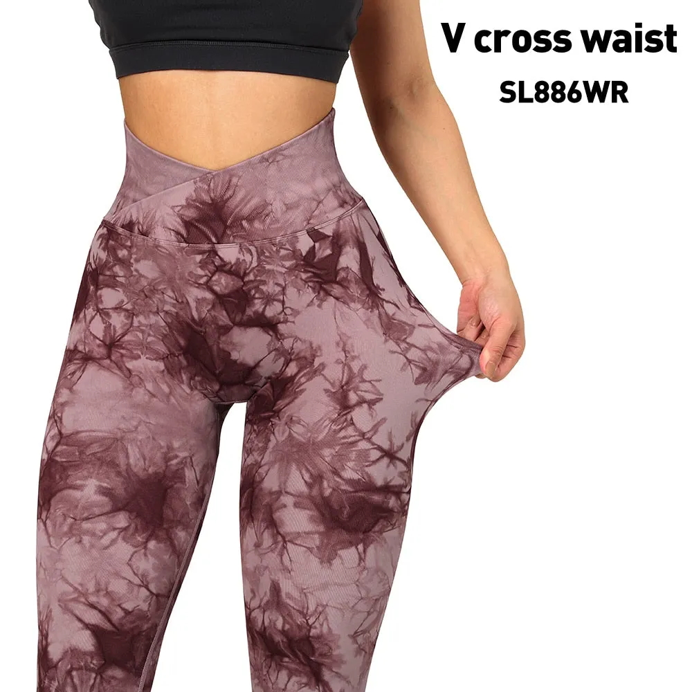 Tie Dye Fitness Legging Woman Push Up Workout Sport Leggings Scrunch Butt Outfit Gym Seamless Legging Pants