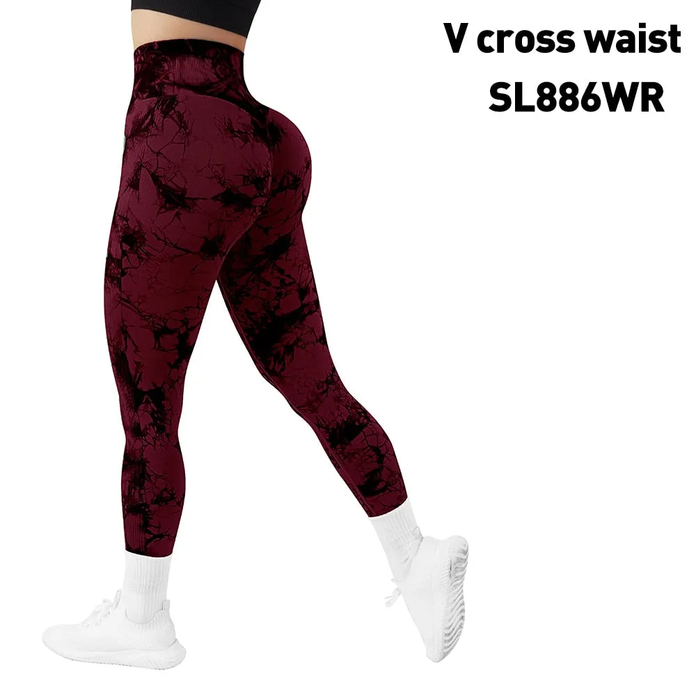 Tie Dye Fitness Legging Woman Push Up Workout Sport Leggings Scrunch Butt Outfit Gym Seamless Legging Pants