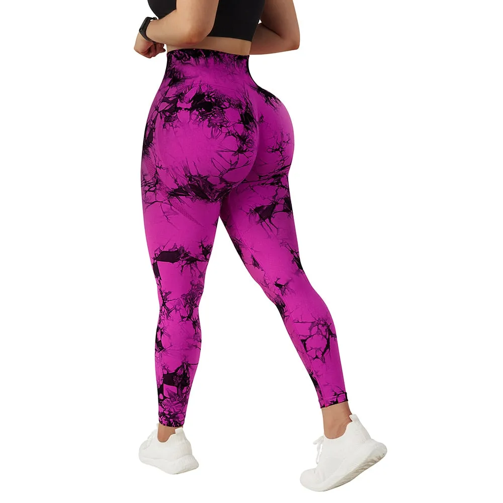 Tie Dye Fitness Legging Woman Push Up Workout Sport Leggings Scrunch Butt Outfit Gym Seamless Legging Pants