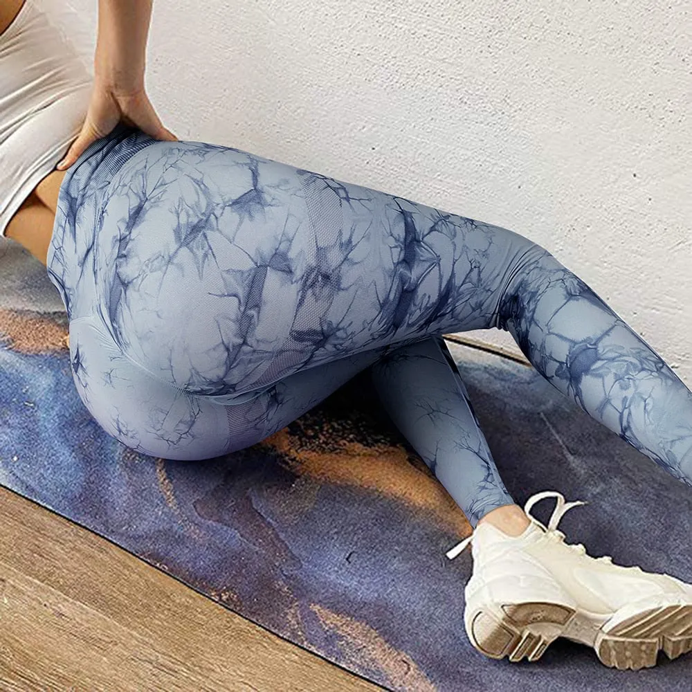 Tie Dye Fitness Legging Woman Push Up Workout Sport Leggings Scrunch Butt Outfit Gym Seamless Legging Pants