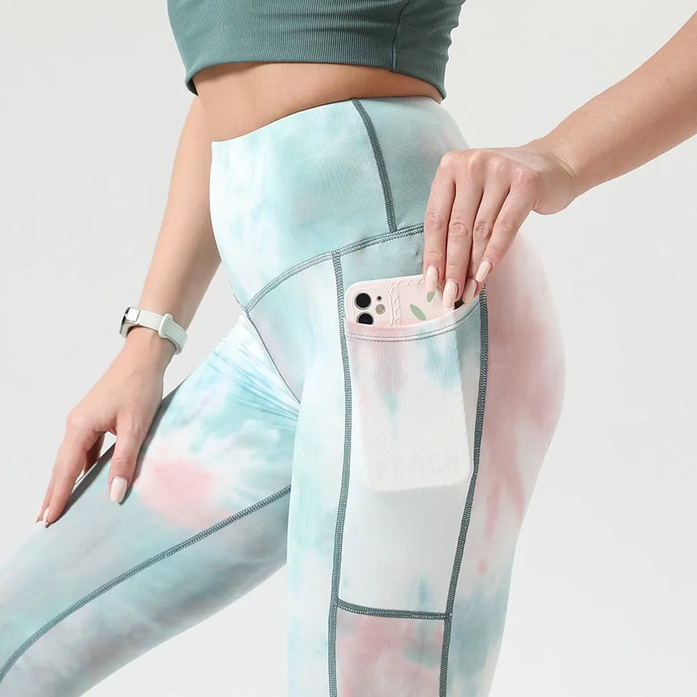 Tie Dye Fitness Legging Woman Push Up Workout Sport Leggings Scrunch Butt Outfit Gym Seamless Legging Pants