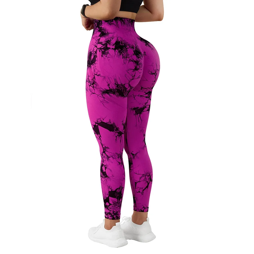 Tie Dye Fitness Legging Woman Push Up Workout Sport Leggings Scrunch Butt Outfit Gym Seamless Legging Pants