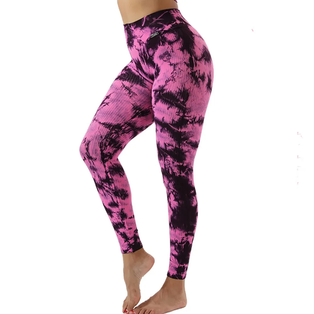 Tie Dye Fitness Legging Woman Push Up Workout Sport Leggings Scrunch Butt Outfit Gym Seamless Legging Pants