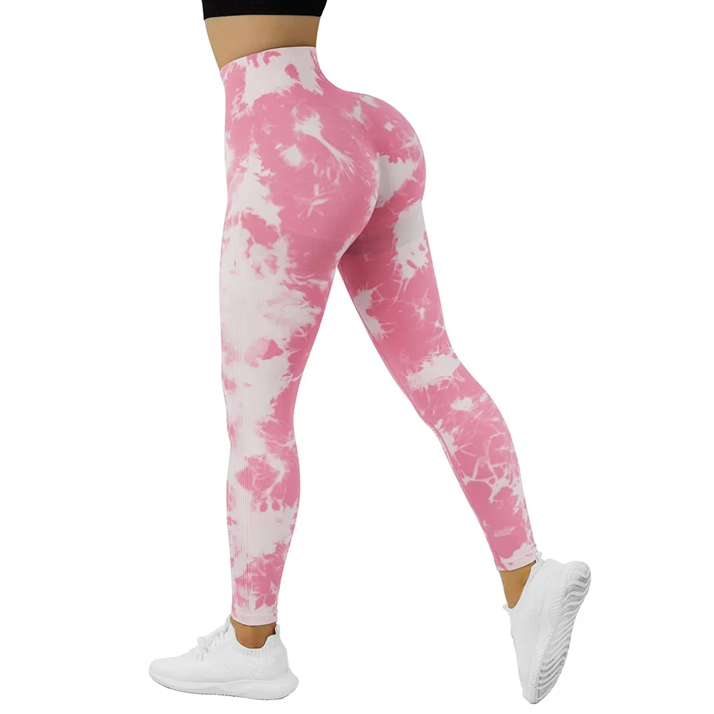 Tie Dye Fitness Legging Woman Push Up Workout Sport Leggings Scrunch Butt Outfit Gym Seamless Legging Pants