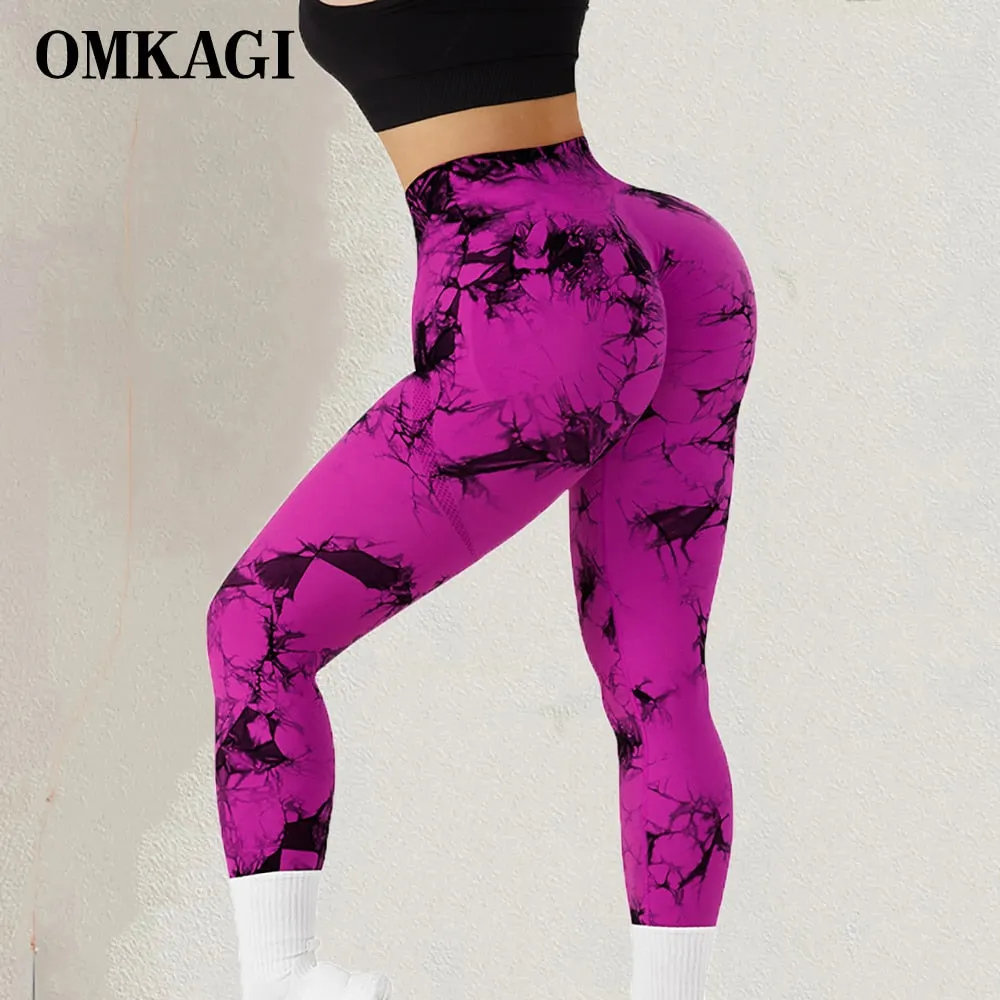 Tie Dye Fitness Legging Woman Push Up Workout Sport Leggings Scrunch Butt Outfit Gym Seamless Legging Pants