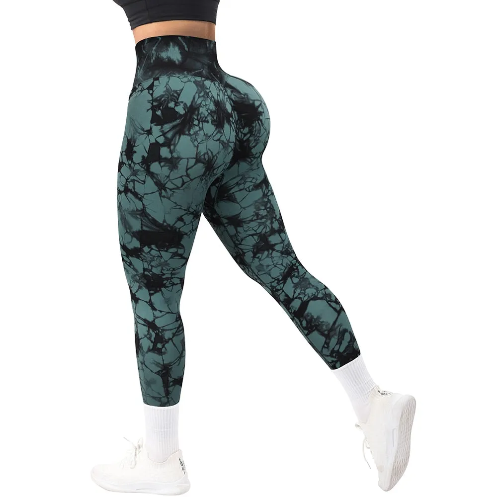 Tie Dye Fitness Legging Woman Push Up Workout Sport Leggings Scrunch Butt Outfit Gym Seamless Legging Pants