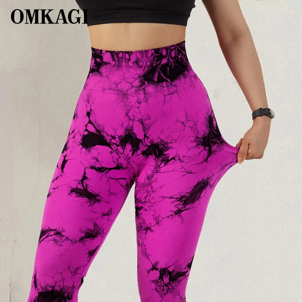 Tie Dye Fitness Legging Woman Push Up Workout Sport Leggings Scrunch Butt Outfit Gym Seamless Legging Pants