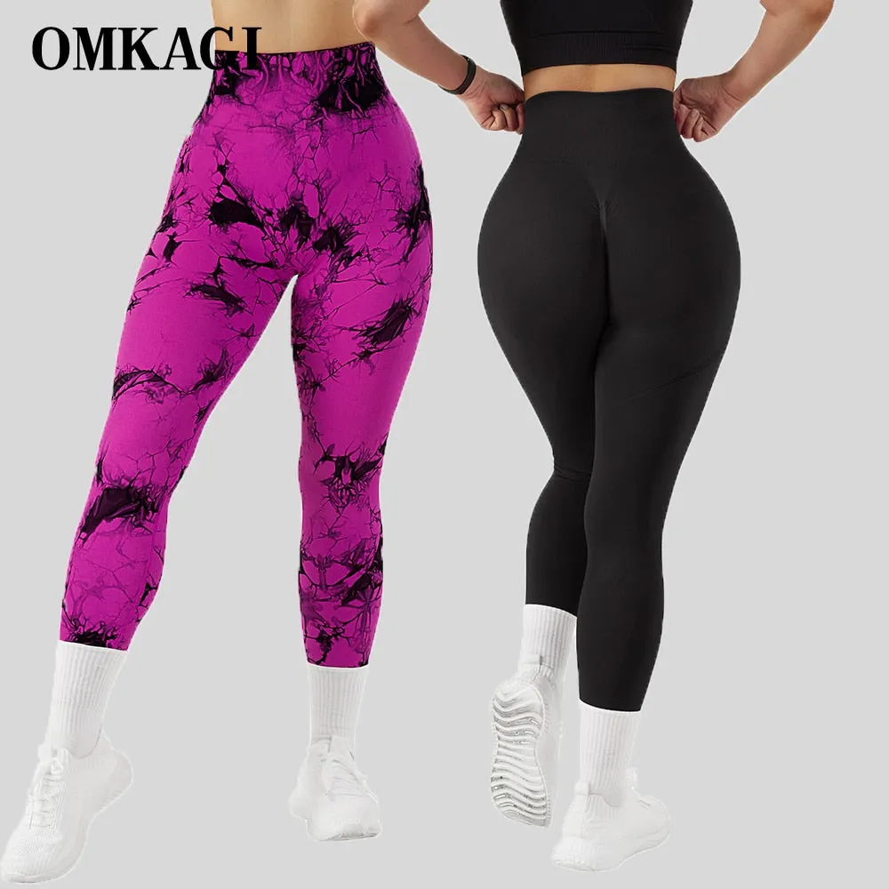 Tie Dye Fitness Legging Woman Push Up Workout Sport Leggings Scrunch Butt Outfit Gym Seamless Legging Pants