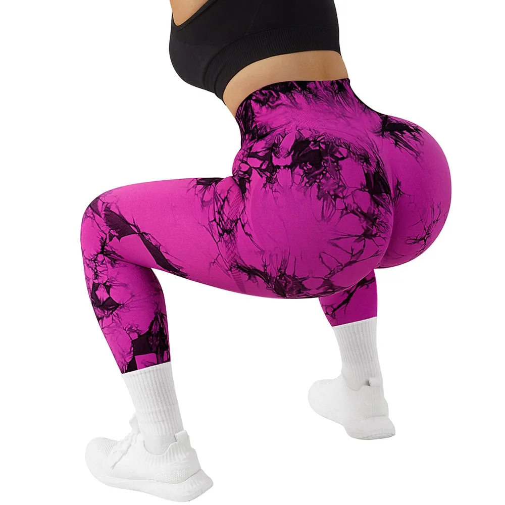 Tie Dye Fitness Legging Woman Push Up Workout Sport Leggings Scrunch Butt Outfit Gym Seamless Legging Pants