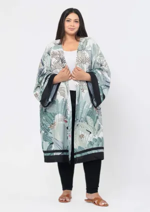 Tropical Print Longline Kimono