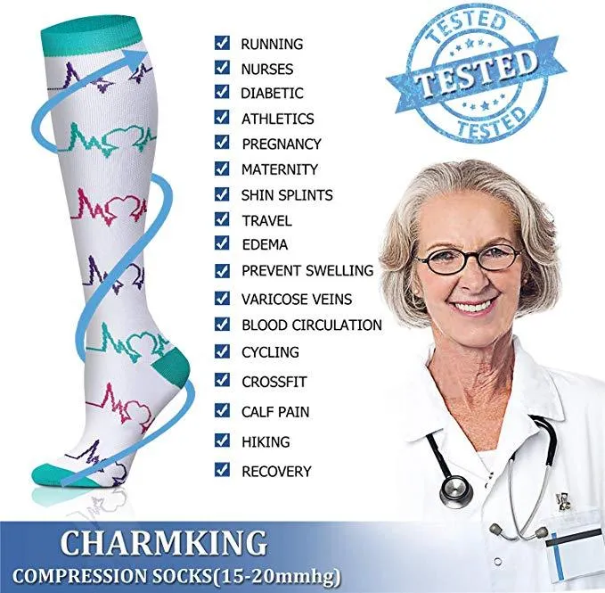 Unisex Breathable Graduated Athletics Long Haul Travel Compression Stockings