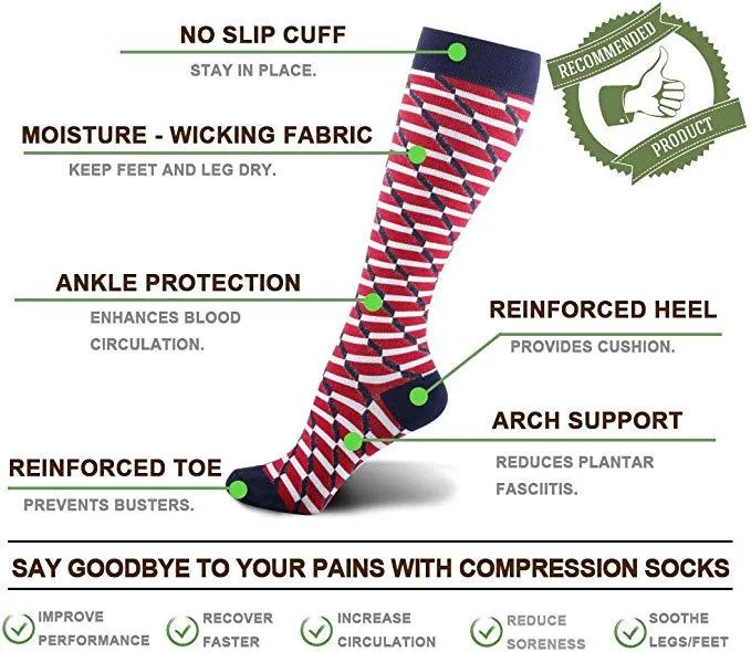 Unisex Breathable Graduated Athletics Long Haul Travel Compression Stockings