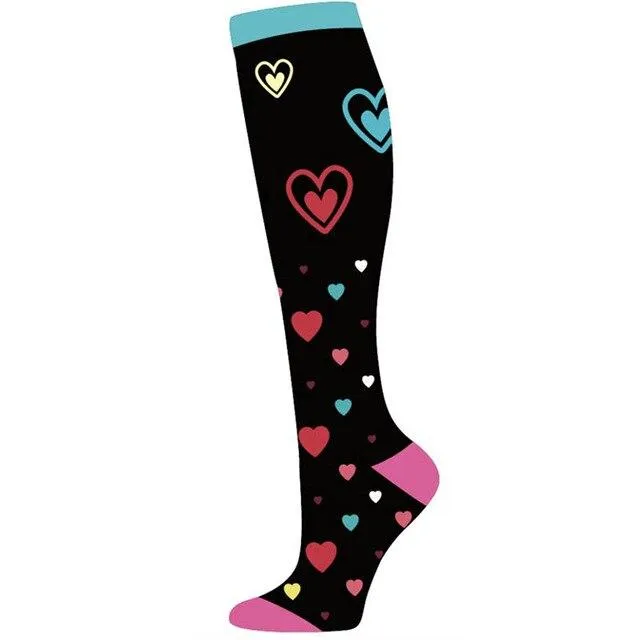 Unisex Breathable Graduated Athletics Long Haul Travel Compression Stockings