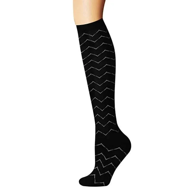 Unisex Breathable Graduated Athletics Long Haul Travel Compression Stockings