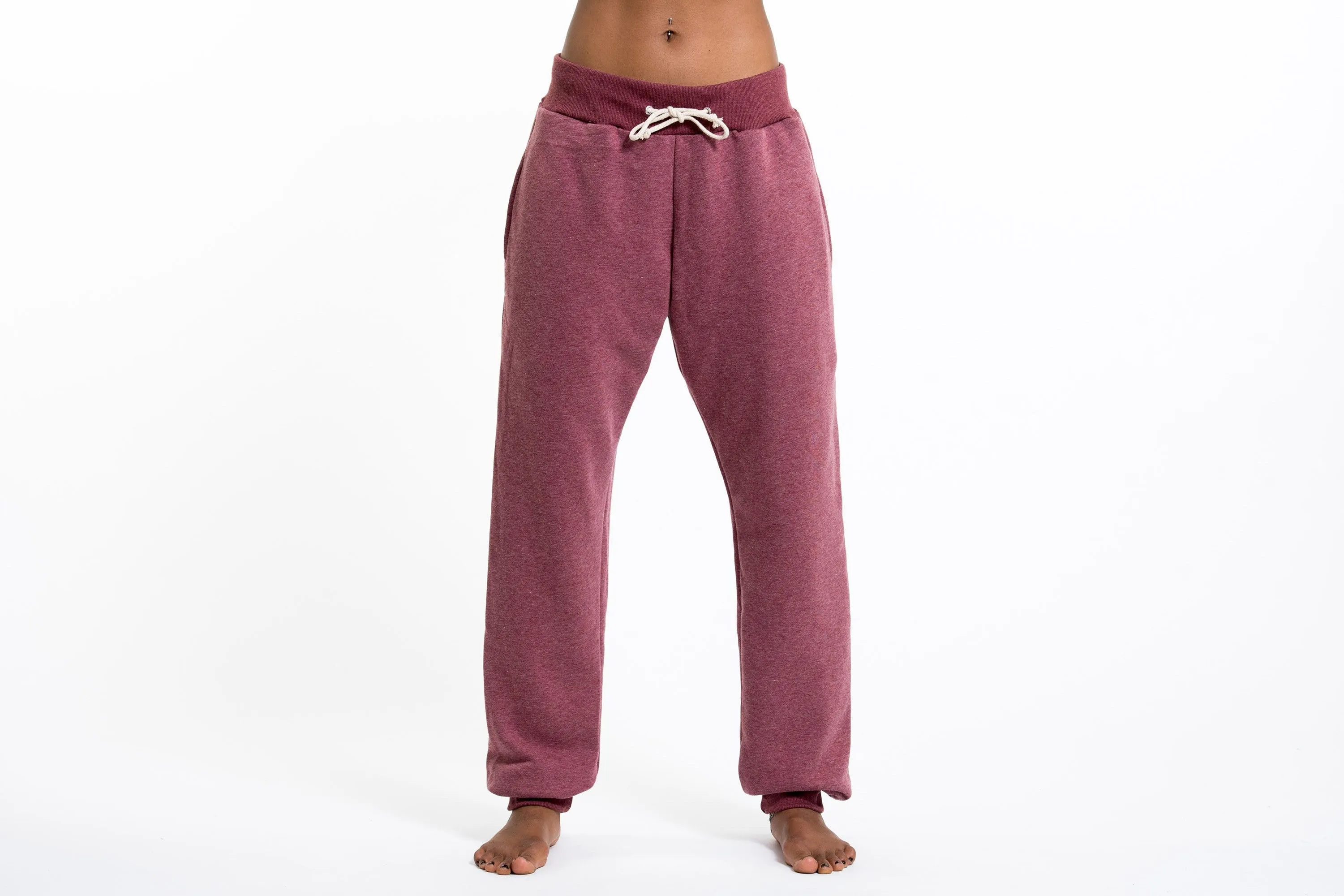 Unisex Terry Pants with Aztec Pockets in Red