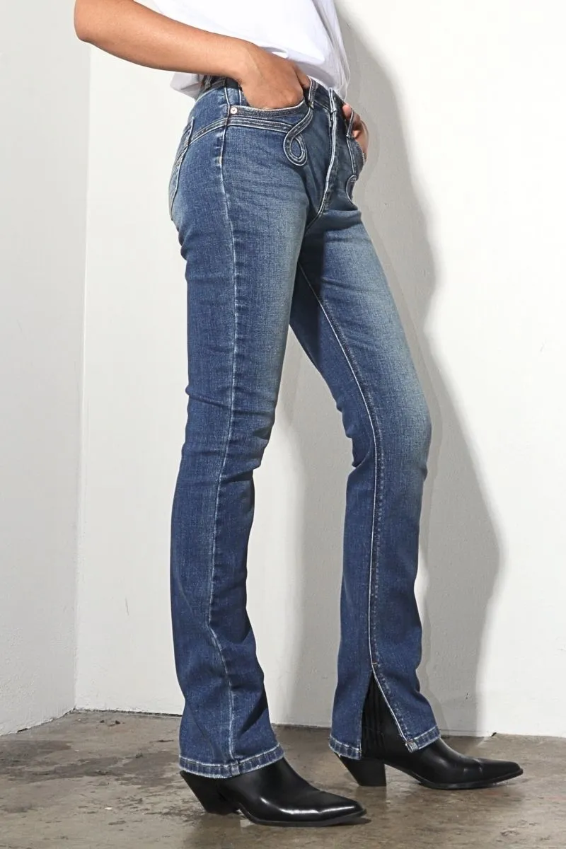 WESTERN TUMMY CONTROL Y2K BOOTCUT JEANS