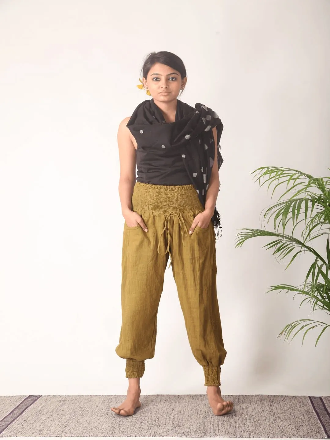 Women Satvik Yoga Olive Green Pants