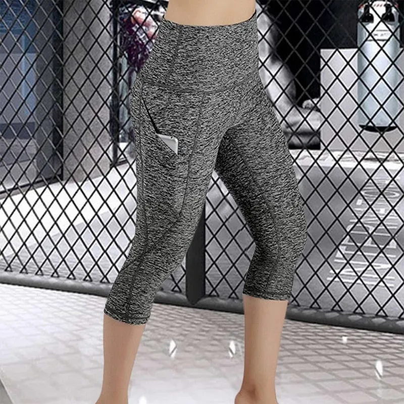 Womens Tummy Control High Waist Yoga Pants with Pockets