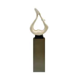 Yoga White Sculpture - Gray Base